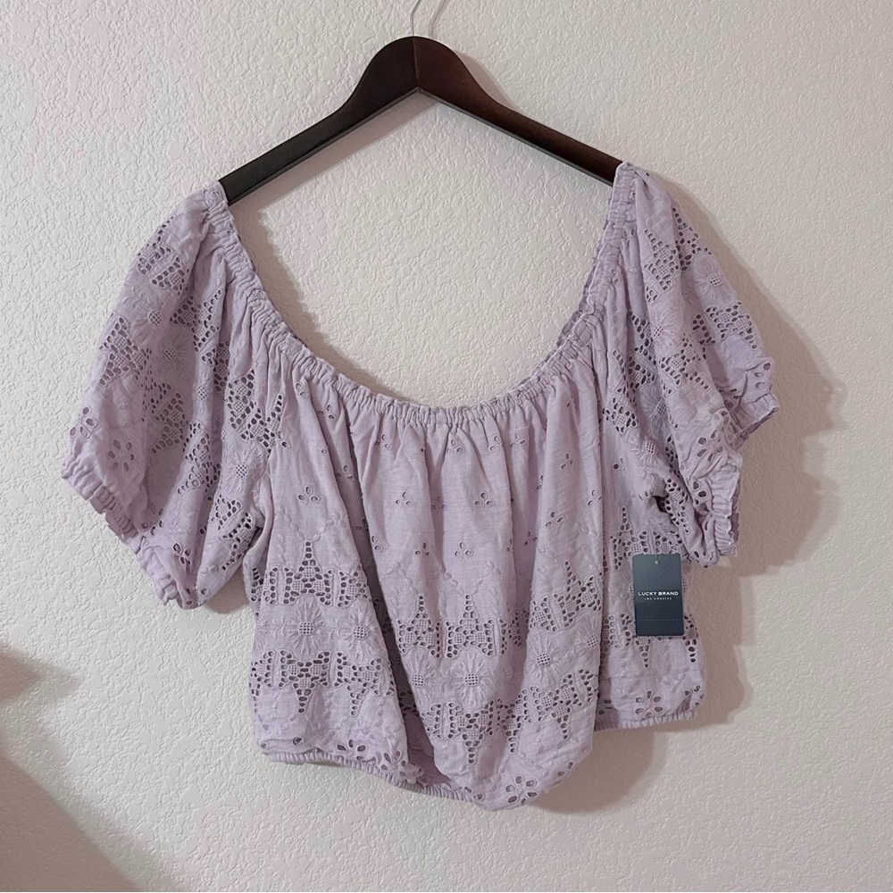 Lucky Brand Eyelet Peasant Blouse